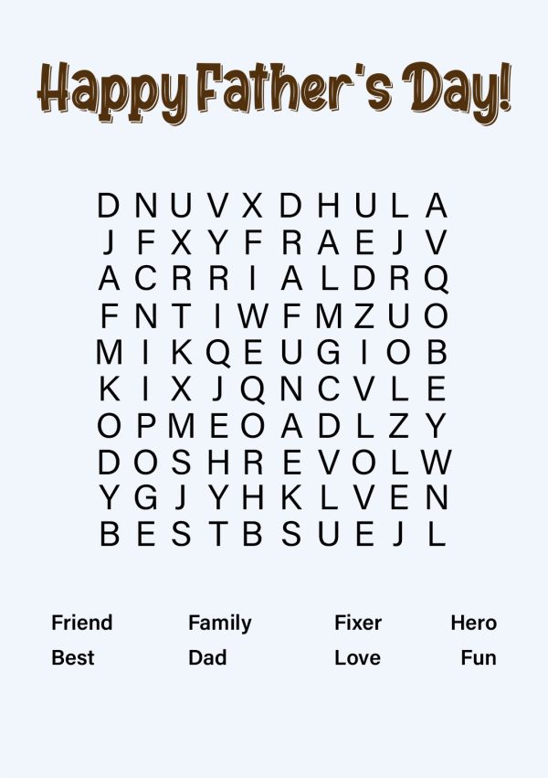 Happy Father's Day- Fun Wordsearch Greeting Card