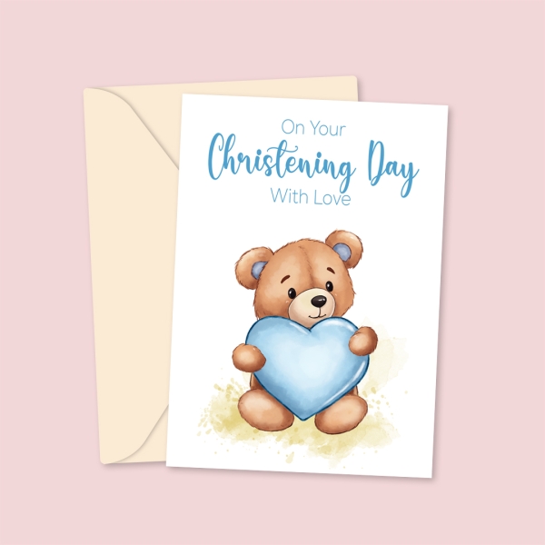 On Your Christening Day With Love - Blue