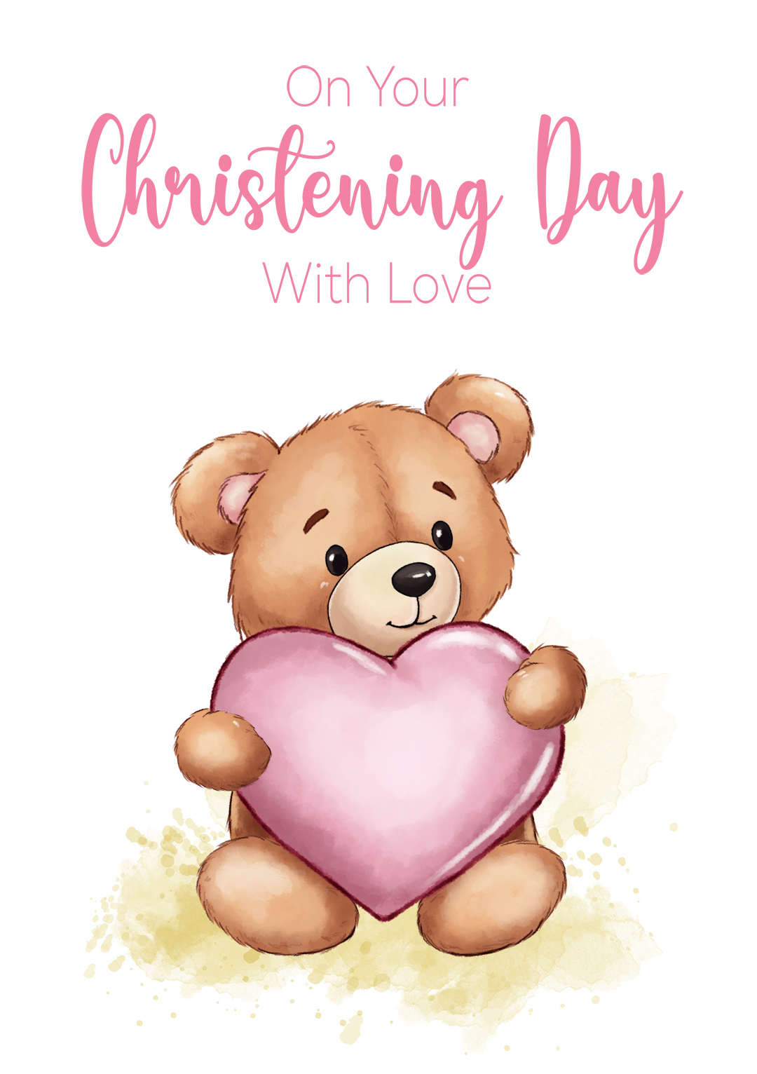 On Your Christening Day With Love - Pink