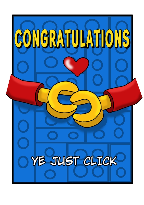 Congrats - Yee Just Click - Cute Lego Card