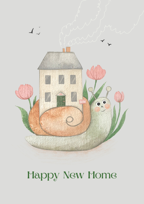 New Home Snail - New Home Card