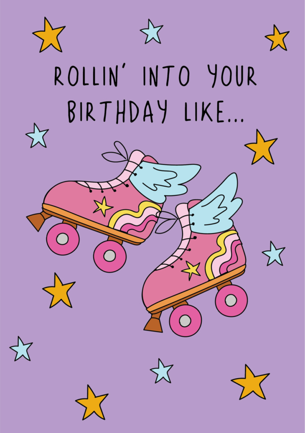 Rolling Into Your Birthday Like... Cute Birthday Card