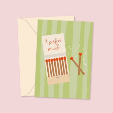 Perfect Love Match - Engagement Card