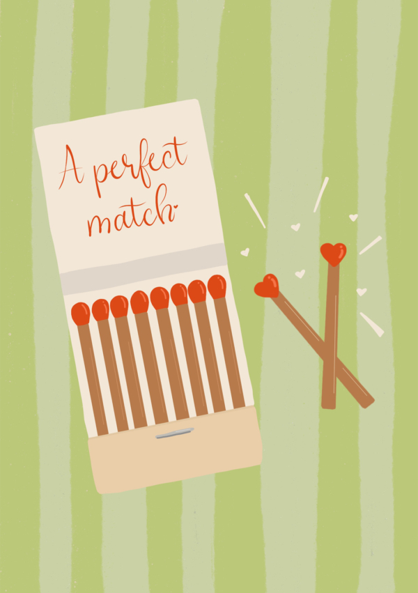 Perfect Love Match - Engagement Card