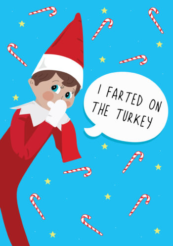 Farted On The Turkey - Funny Christmas Card