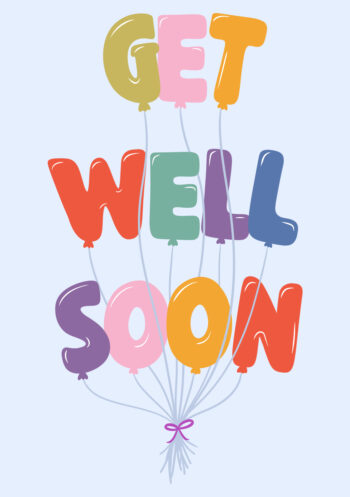 Get Well Soon Ballons - Card