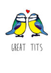 Great Tits - Funny Blue Tit Card