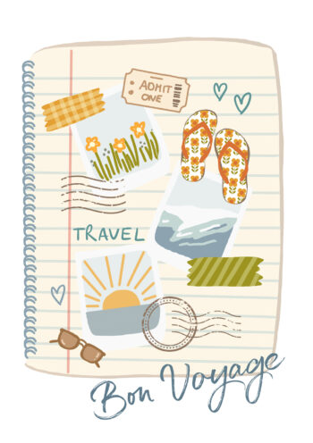 Bon Voyage - Cute Notebook Card