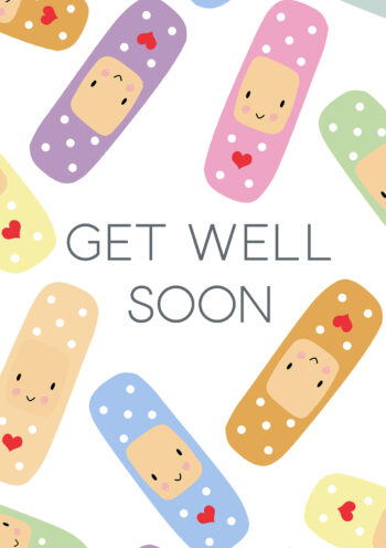 Get Well Soon - Cute Plaster Card