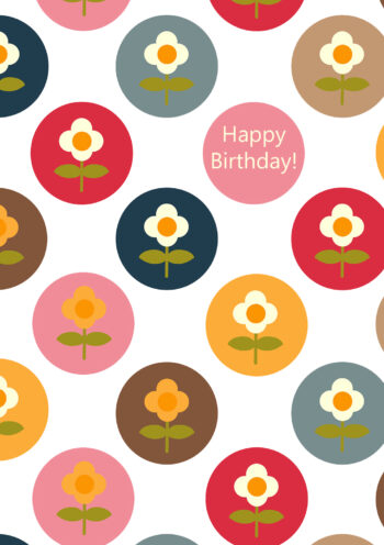 Happy Birthday - Circle Flower Shape