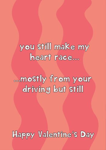 Driving funny Valentine's Card