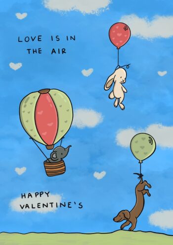Love is in the air Valentine's Card
