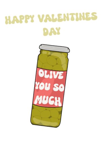 Olive you Valentine's Card