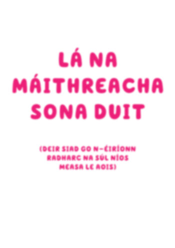 Lá na Máithreacha Sona Duit - Eyesight Card