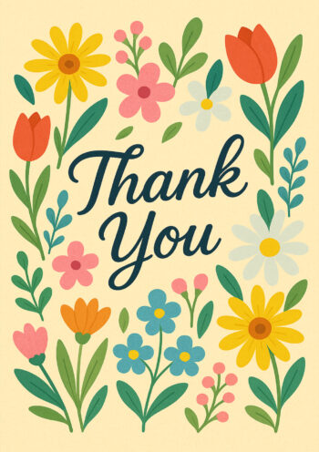 Spring Flowers Thank You Card