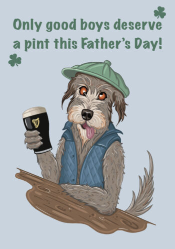 Cute Irish Wolfhound Father's Day Card