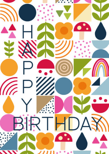 Happy Birthday Random Shapes Card