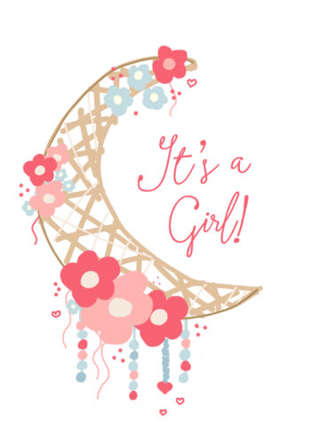It's A Girl! - New Baby Greeting Card