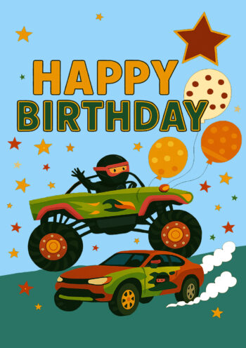 Monster Truck - Kids Birthday Card