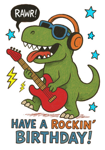 Rockin' Birthday - Kids Birthday Card
