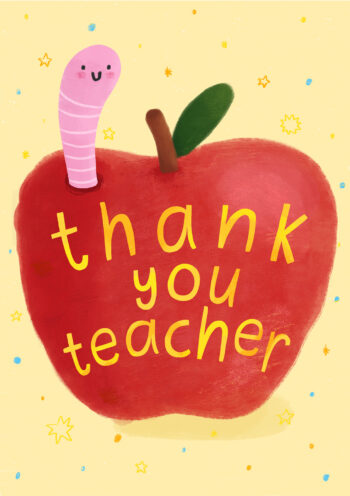 Thank You Teacher - Cute Apple Card