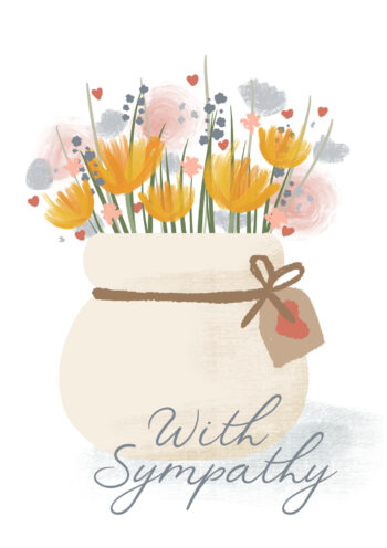 With Sympathy Floral Bouquet Card