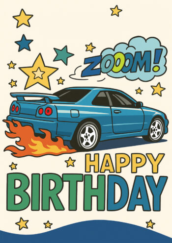 Zoom - Kids Birthday Card