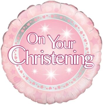 On Your Christening Balloon - Pink