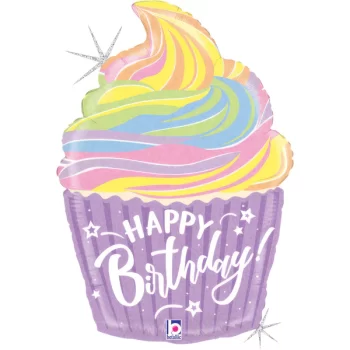 Pastel Birthday Cupcake Balloon