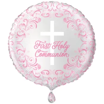 Pink First Holy Communion Balloon