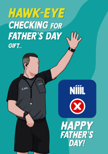 Hawk-eye Checking For Father's Day Gift | GAA Inspired Father's Day Card