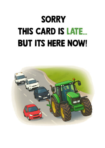 Tractor Traffic - Funny Birthday Card