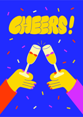 CHEERS! Funky Celebration Card
