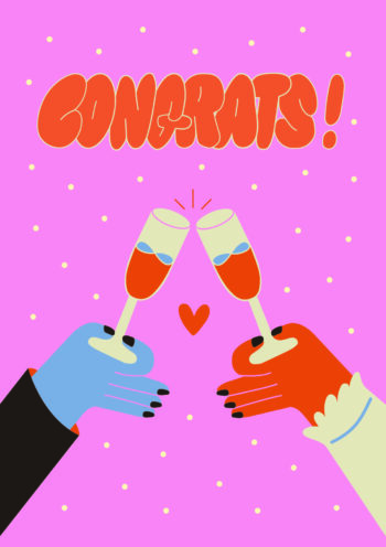 CONGRATS! Funky Wedding Card