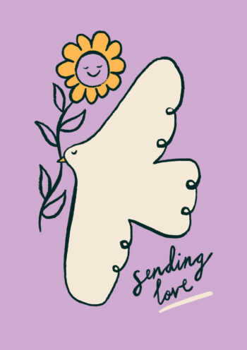 Cute Dove Sending Love Card