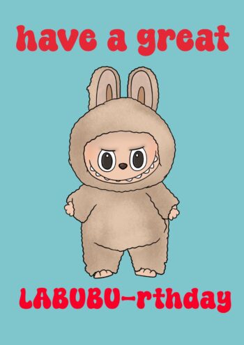 Cute & Funny Labubu Inspired Birthday Card