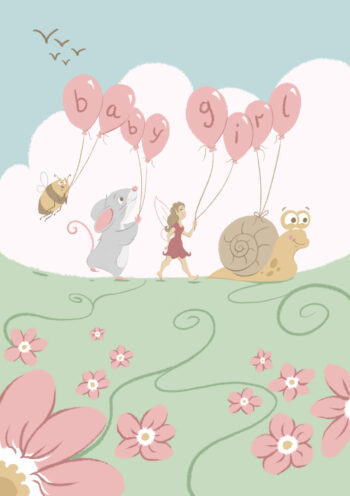 Cute & Magical New Baby Girl Card