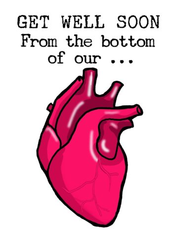 Human Heart Get Well Soon Card