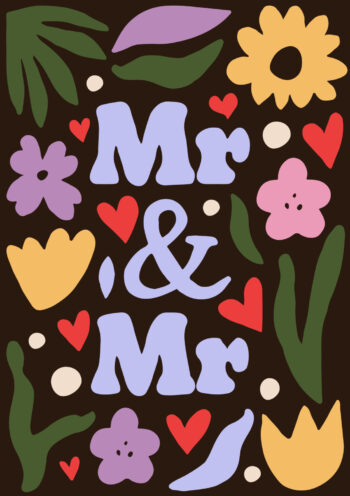 Mr & Mr - Floral Wedding | Engagement Card