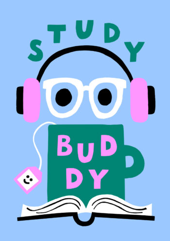 Study Buddy - Quirky Greeting Card