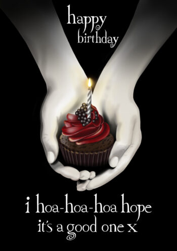 Twilight Inspired Cupcake Birthday Card