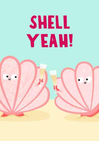 Cute Celebrating Seashells Greeting Card