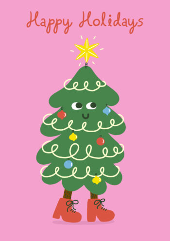 Cute Happy Holidays Christmas Tree