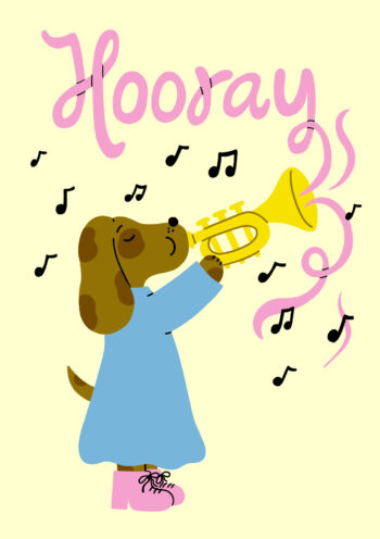 Cute Musical Dog Celebration Card