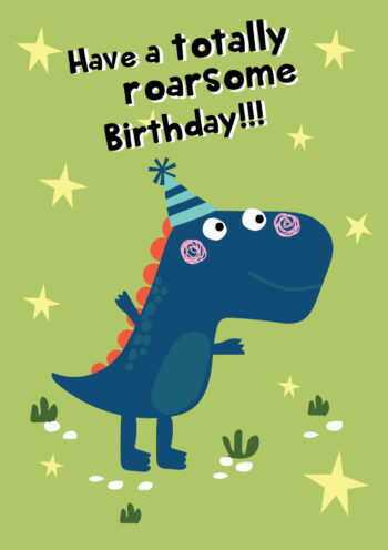 Cute Party Dinosaur Birthday Card