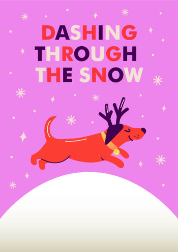 Dashing Through The Snow Cute Sausage Dog