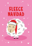 Fleece Navidad Cute Sheep Christmas Card