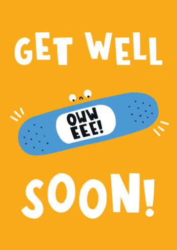 Get Well Soon! Cute Plaster Greeting Card