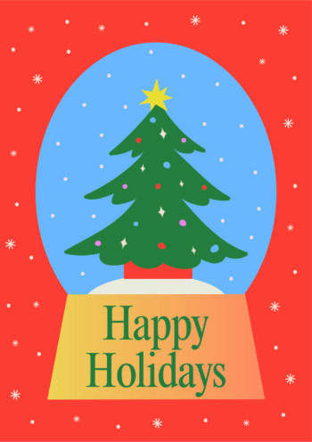 Happy Holidays - Snowglobe Christmas Card
