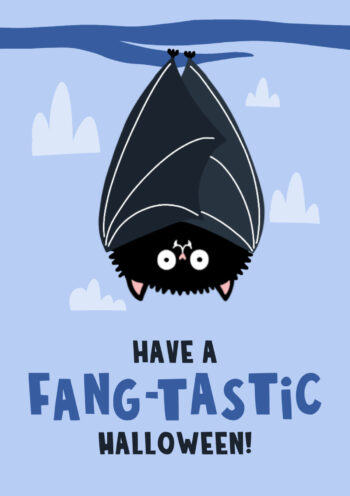 Have a Fang-tastic Halloween! Bat Card